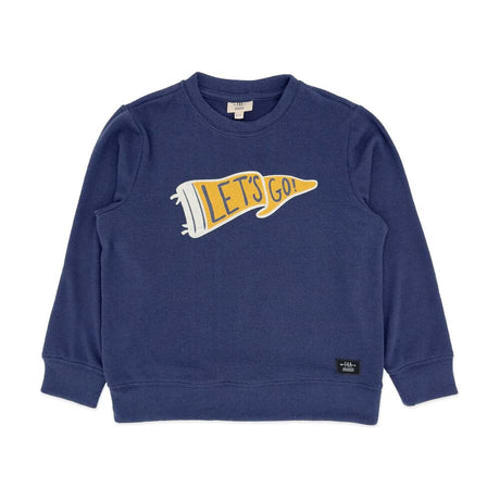 Let's Go Flag Hacci Pullover in Crown Blue