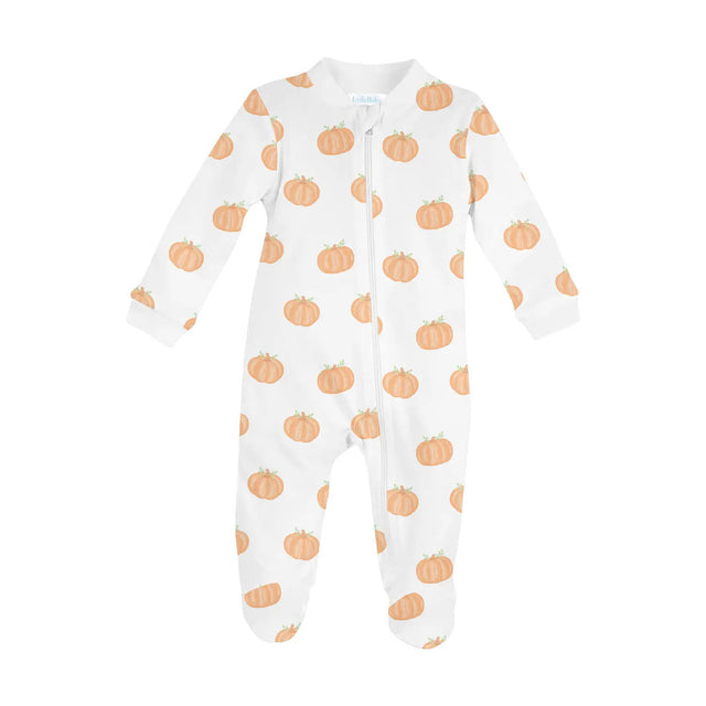 Zipper Footie - Halloween Pumpkin