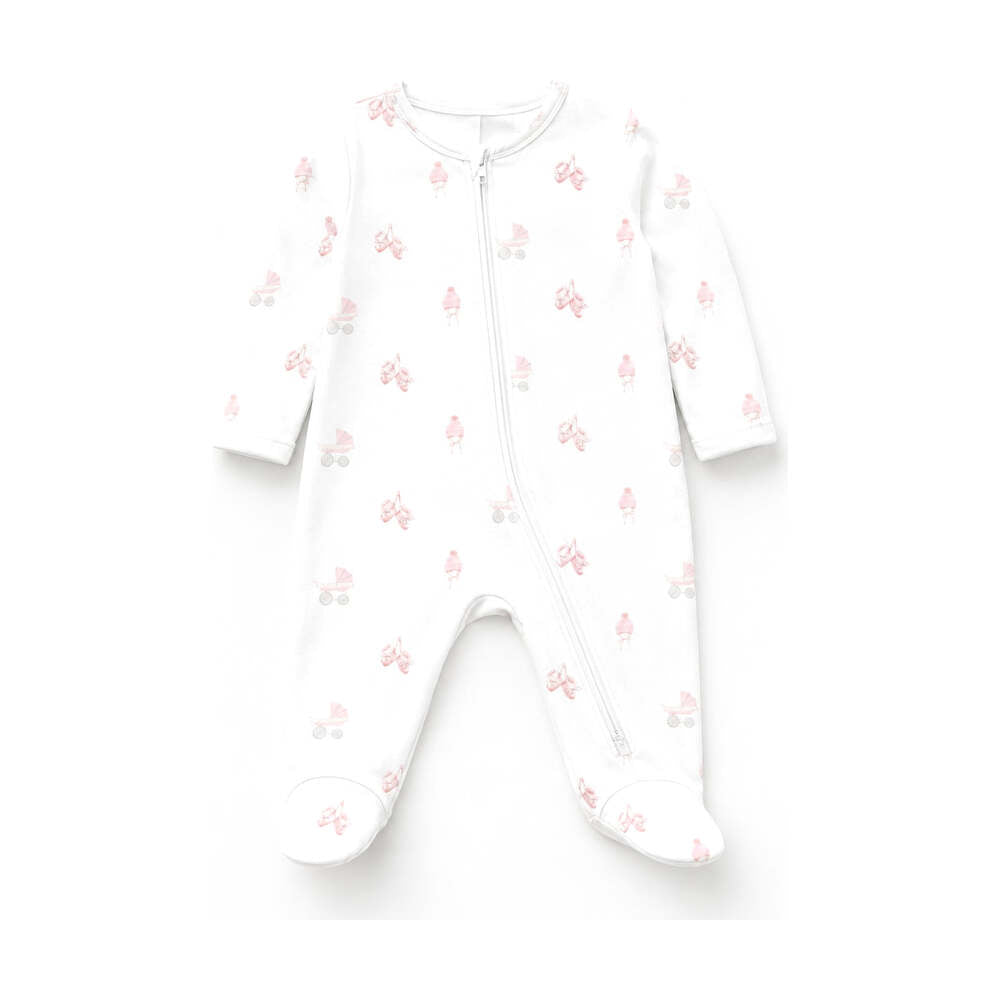 Zipper Footie - Baby Girl Carriage