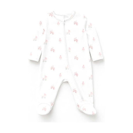 Zipper Footie - Baby Girl Carriage