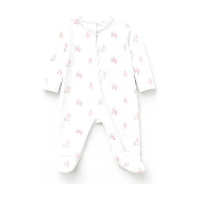 Zipper Footie - Baby Girl Carriage