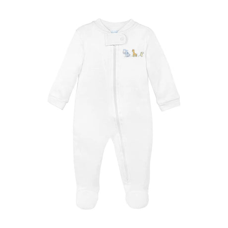 Zipper Footie - Baby Animals Embroidery