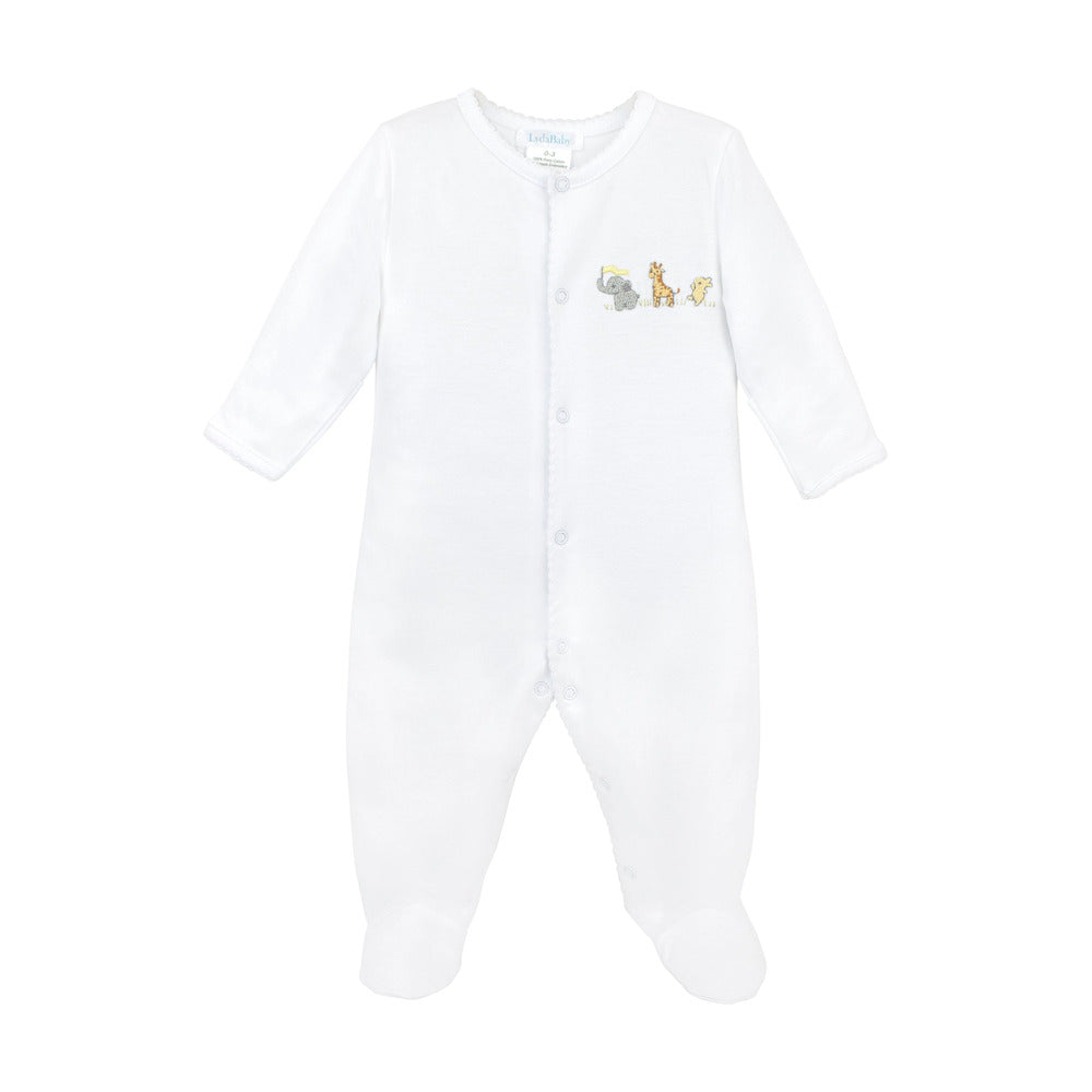 Snaps Footie - Baby Animals Embroidery
