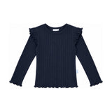 Baby Ruby Ruffle Top in Navy
