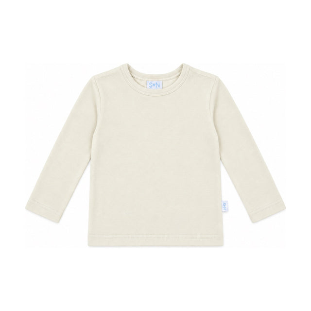 Girls Basic Long Sleeve Tee in Ivory