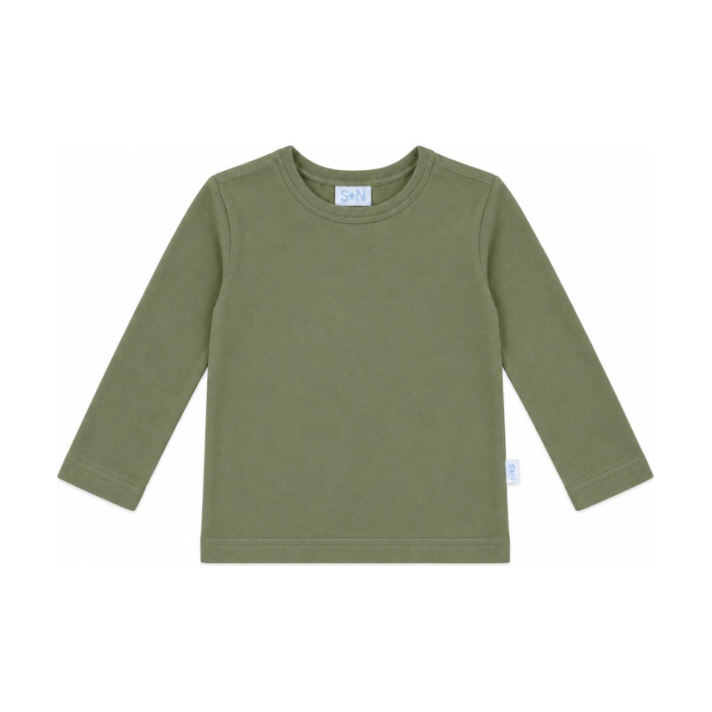 Girls Basic Long Sleeve Tee in Sage