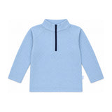 Kids Chet Quarter-Zip Quilted Sweater in Sky Heritage