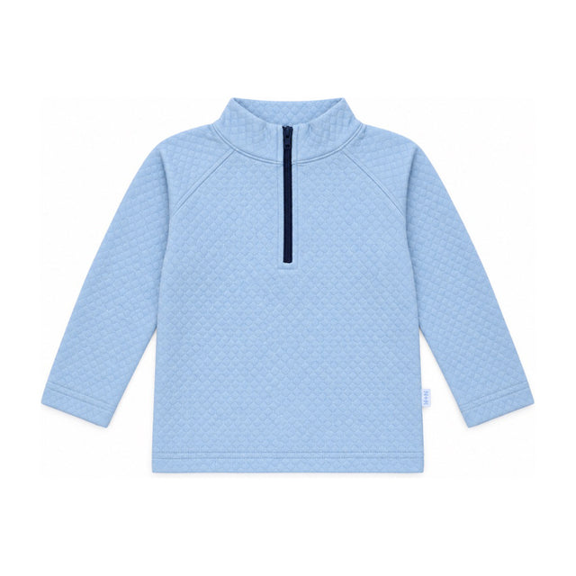 Kids Chet Quarter-Zip Quilted Sweater in Sky Heritage