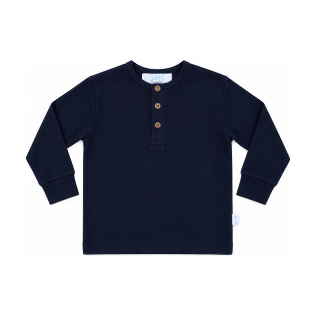 Kids Classic Henley Long Sleeve Tee in Navy