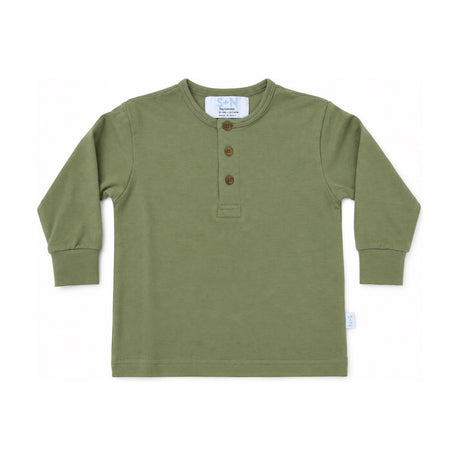 Kids Classic Henley Long Sleeve Tee in Sage