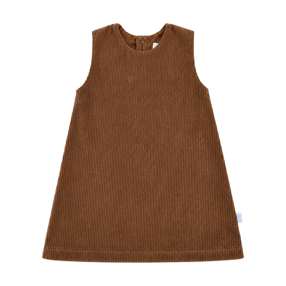 Kids Gigi Corduroy Dress in Chestnut