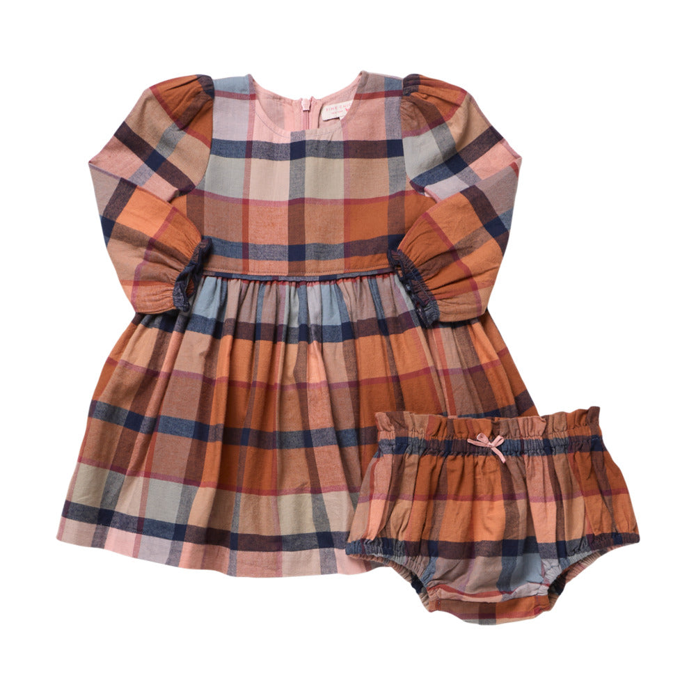 Baby Mae Dress Set - Hayride Plaid