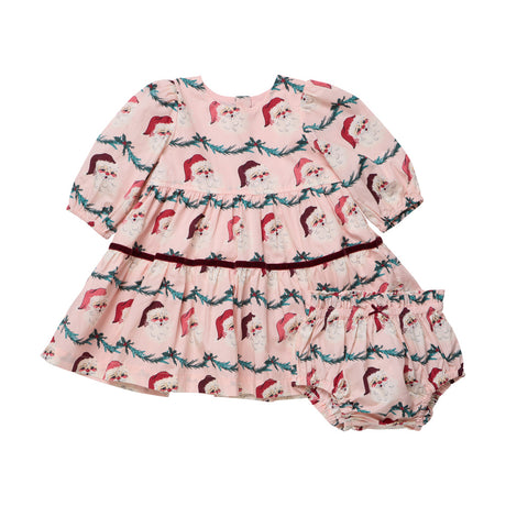 Baby Maribelle Dress Set - Santa Garland