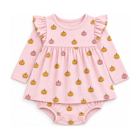 Baby Classic Ruffle Dress in Petite Pumpkin Toss