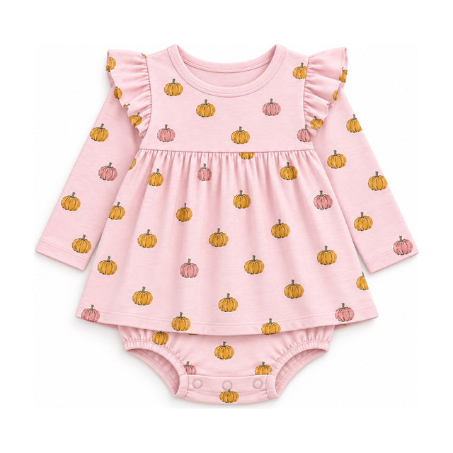 Baby Classic Ruffle Dress in Petite Pumpkin Toss