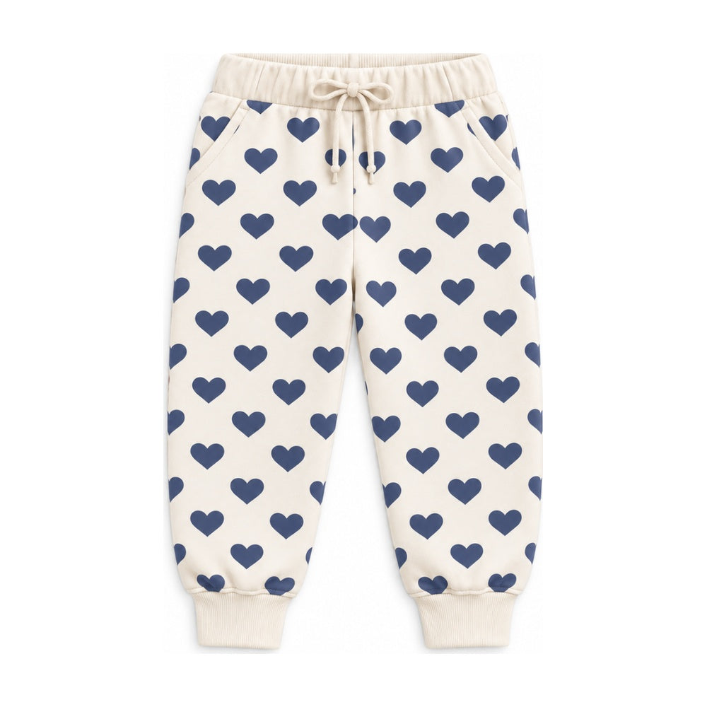 Baby Crew French Terry Jogger in Bold Hearts Navy