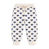 Baby Crew French Terry Jogger in Bold Hearts Navy