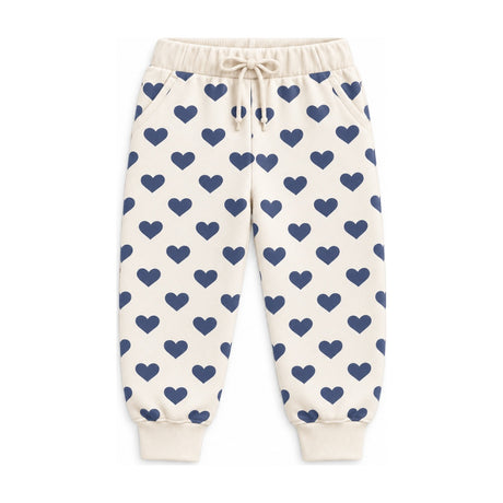 Baby Crew French Terry Jogger in Bold Hearts Navy