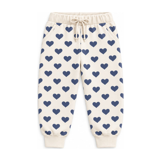 Baby Crew French Terry Jogger in Bold Hearts Navy