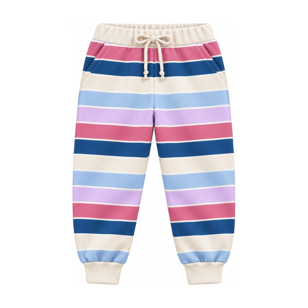 Baby Crew French Terry Jogger in Candy Stripe