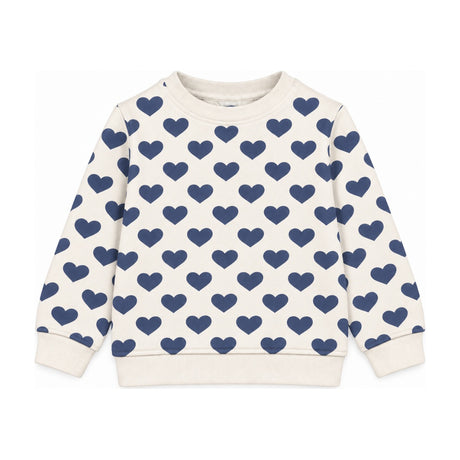 Baby Crew French Terry Sweatshirt in Bold Hearts Navy