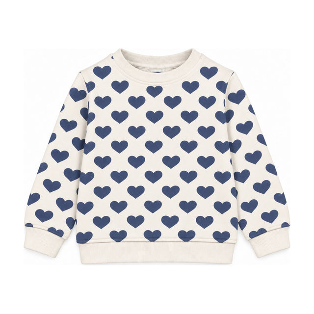 Baby Crew French Terry Sweatshirt in Bold Hearts Navy