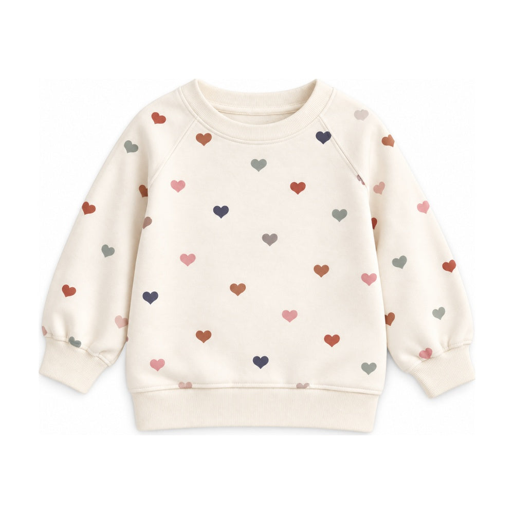 Baby Crew French Terry Sweatshirt in Heirloom Hearts