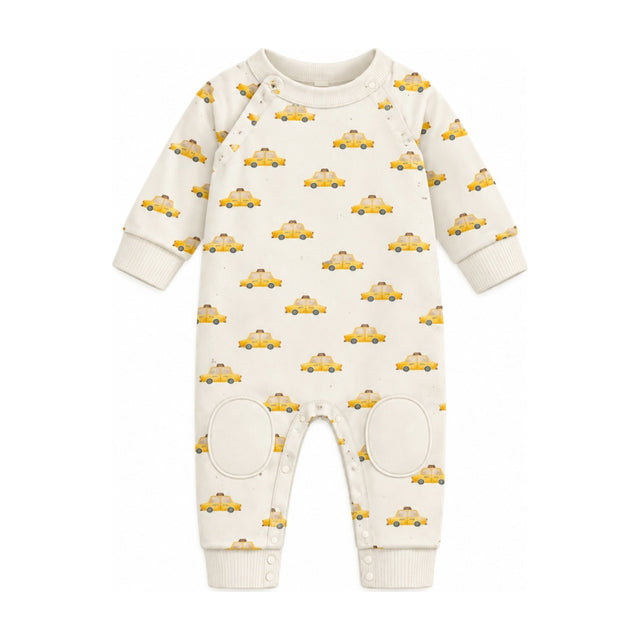 Baby "Patch" French Terry Romper in Taxi Around