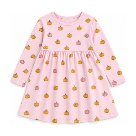 Kids Classic Long Sleeve Dress in Petite Pumpkin Toss