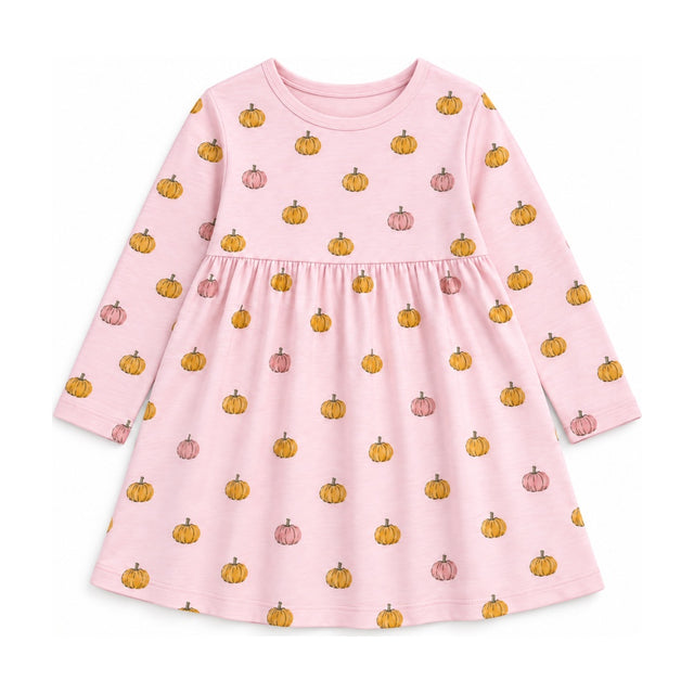 Kids Classic Long Sleeve Dress in Petite Pumpkin Toss