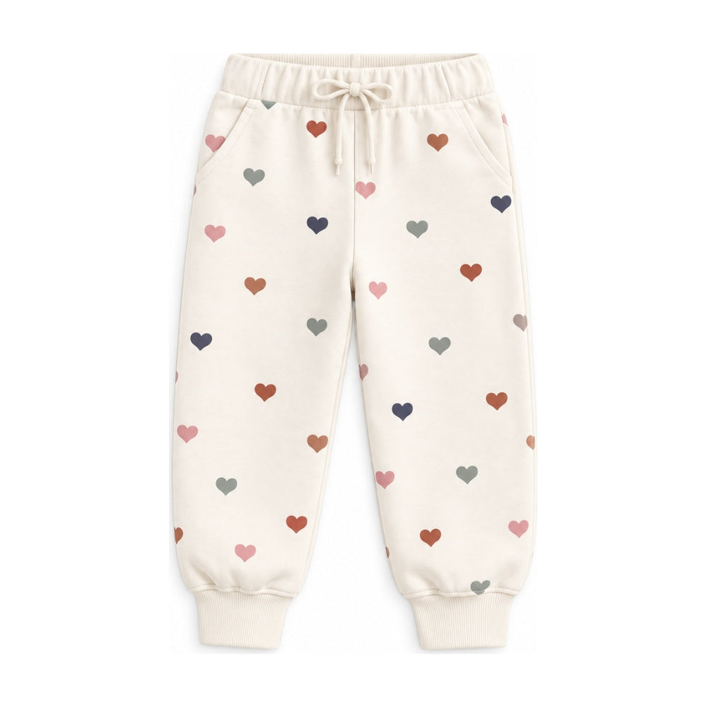 Kids Crew French Terry Jogger in Heirloom Hearts