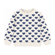 Kids Crew French Terry Sweatshirt in Bold Hearts Navy