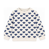Kids Crew French Terry Sweatshirt in Bold Hearts Navy