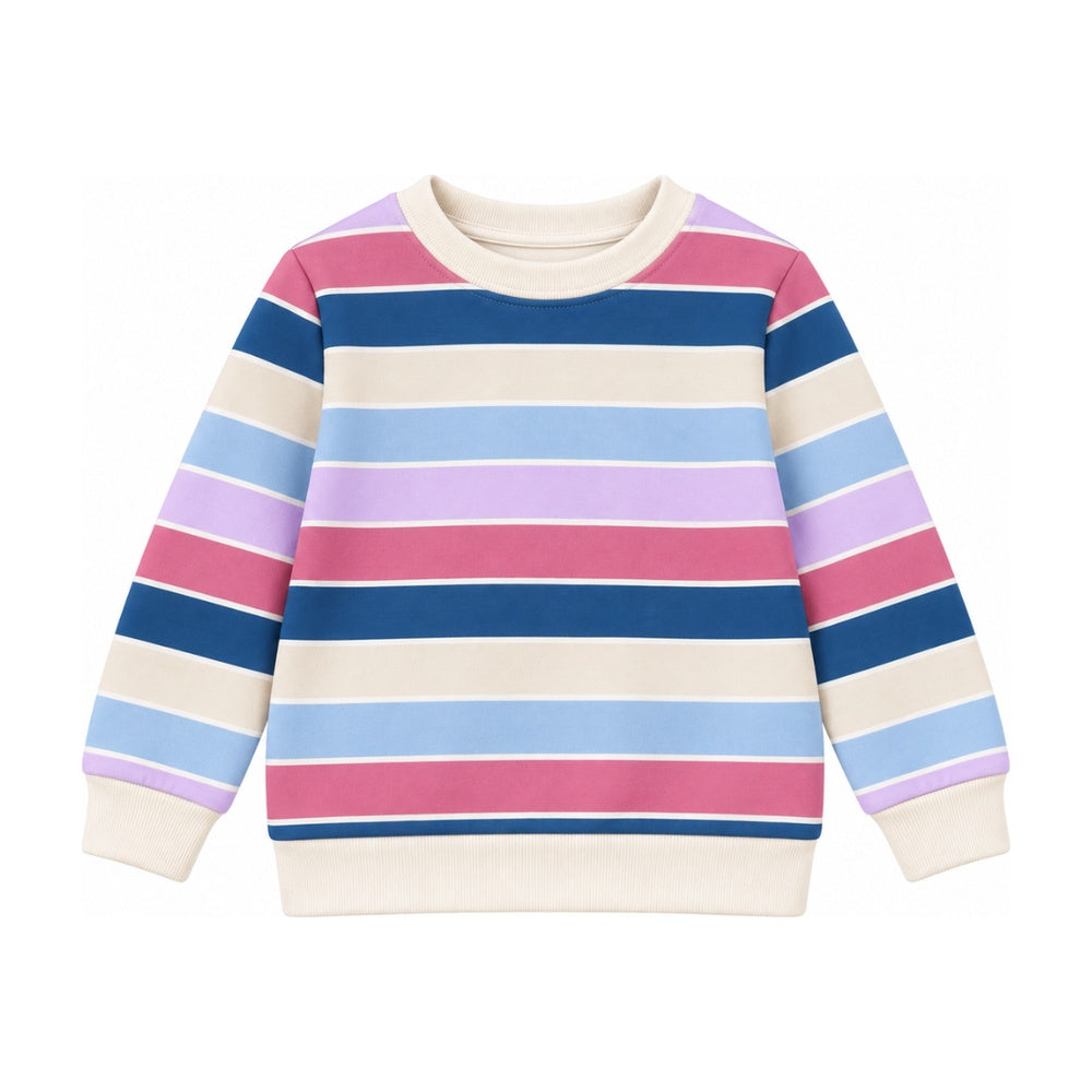 Kids Crew French Terry Sweatshirt in Candy Stripe