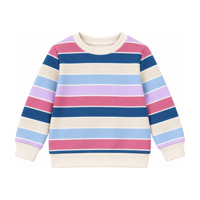 Kids Crew French Terry Sweatshirt in Candy Stripe