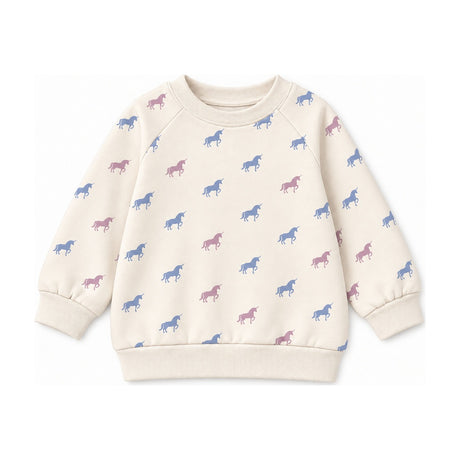 Kids Crew French Terry Sweatshirt in Lavender Unicorn