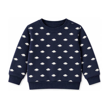 Kids Crew French Terry Sweatshirt in Navy/White Dino