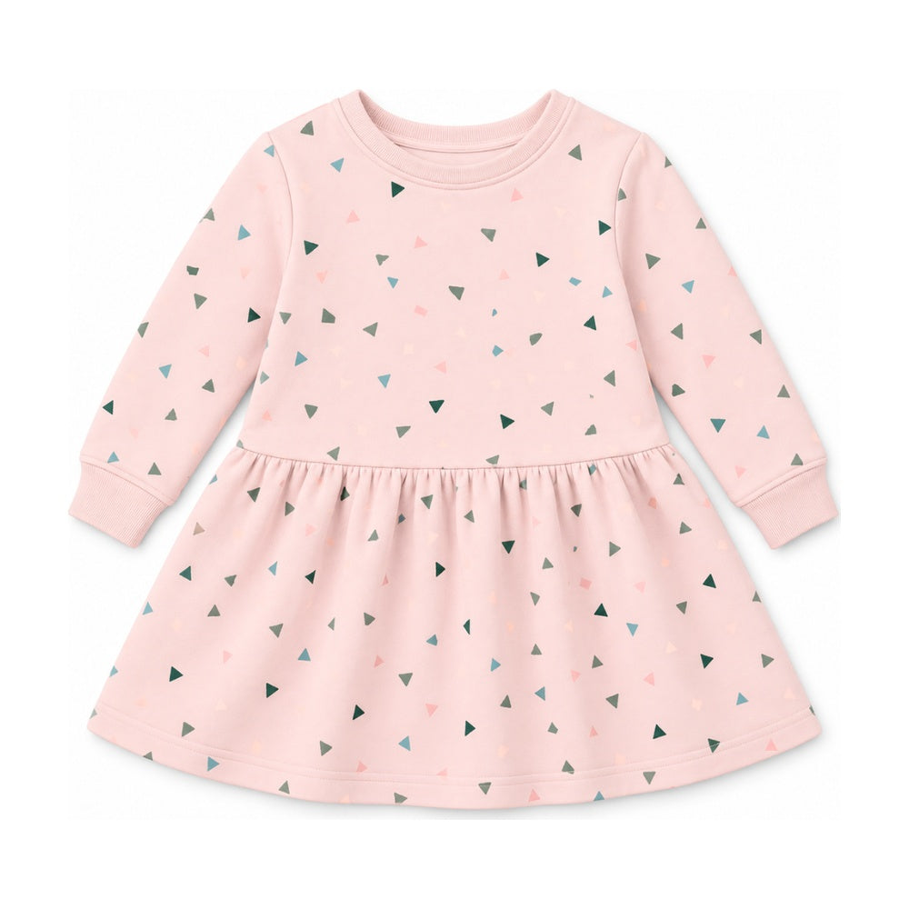 Kids Faye French Terry Dress in Blush Confetti