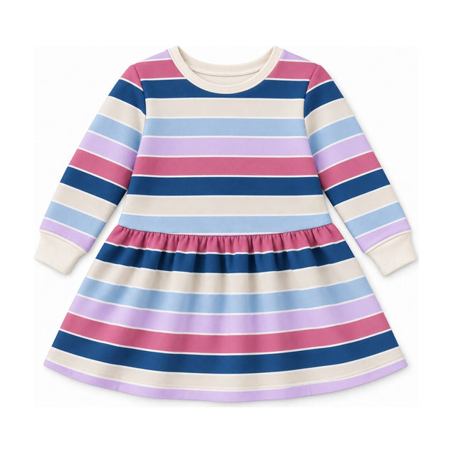 Kids Faye French Terry Sweatshirt Dress in Candy Stripe