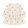 Kids Faye French Terry Sweatshirt Dress in Heirloom Hearts