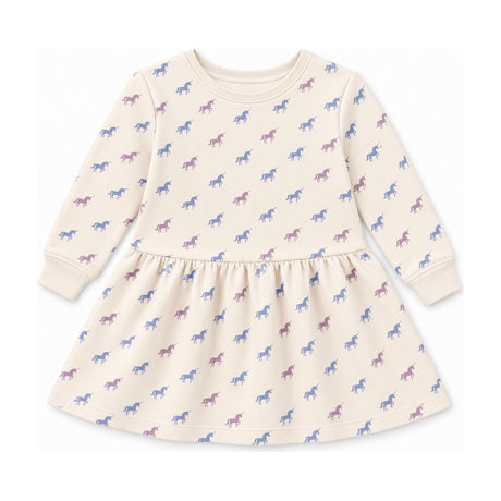 Kids Faye French Terry Sweatshirt Dress in Lavender Unicorn