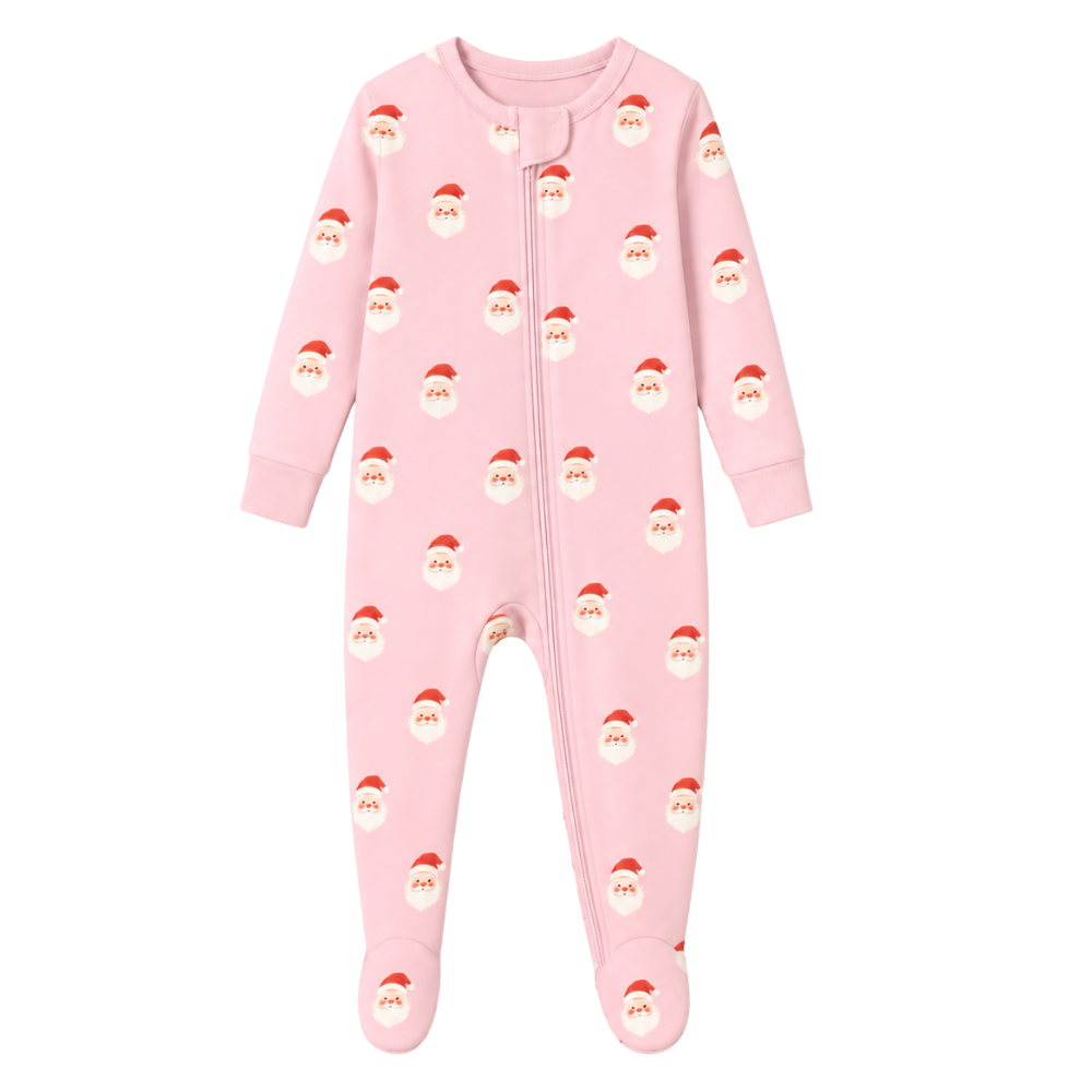 Sweet Santa Zipper Romper in Vintage Pink - Sammy and Nat - Sammy+Nat store
