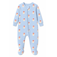Sweet Santa Zipper Romper in Vintage Blue - Sammy and Nat - Sammy+Nat store