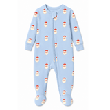 Sweet Santa Zipper Romper in Vintage Blue - Sammy and Nat - Sammy+Nat store