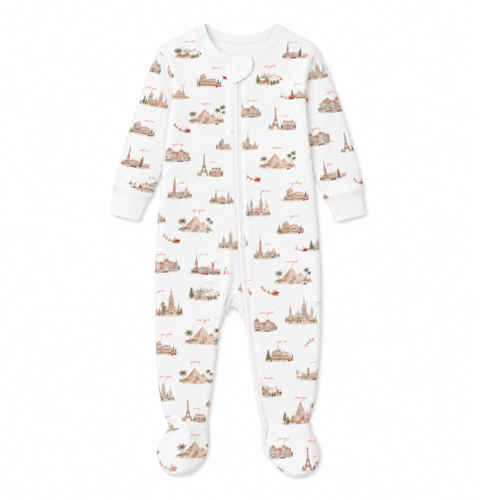 Santa's Christmas Journey Zipper Romper