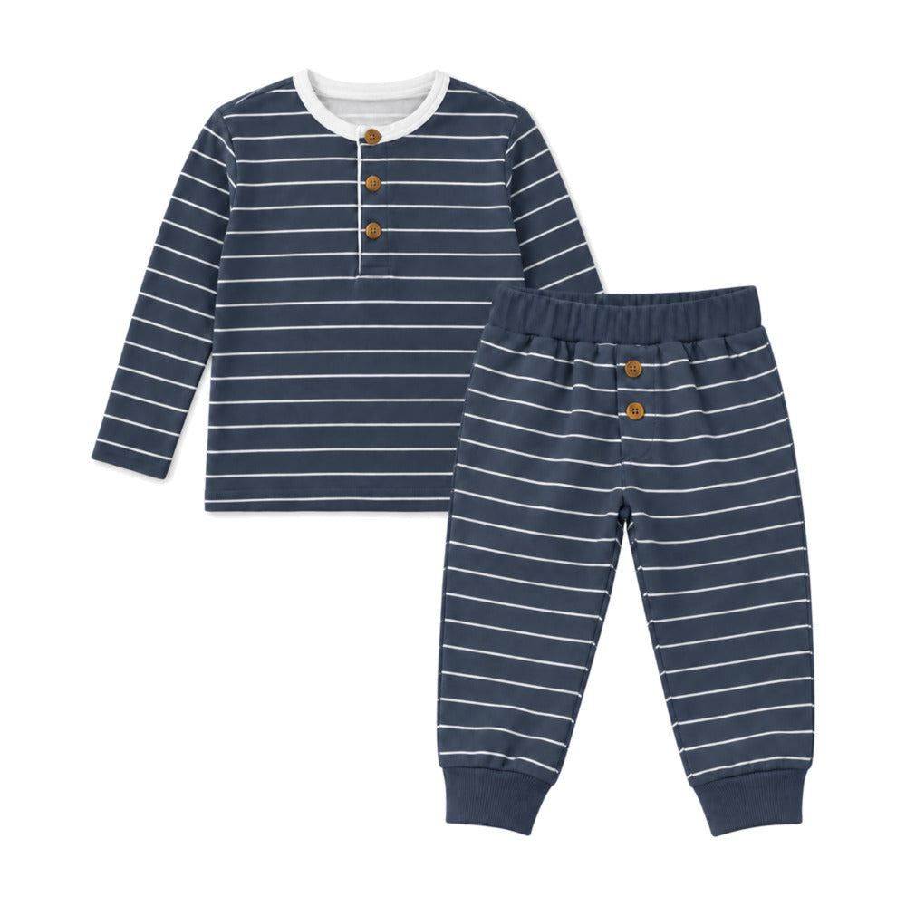 Baby Classic Two-Piece Set in Navy Stripe - Sammy + Nat - Sammy+Nat store