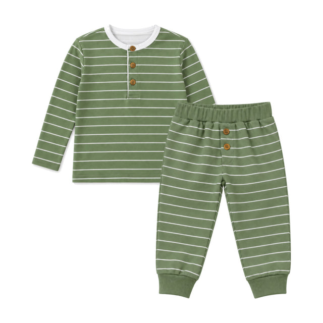 Baby Classic Two-Piece Set in Sage Stripe - Sammy + Nat - Sammy+Nat store