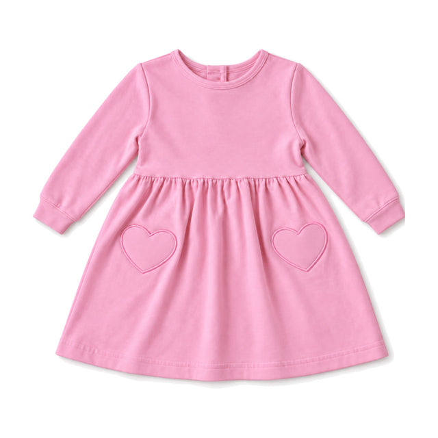 Baby Heart French Terry Dress in Sweetheart Rosa - Sammy + Nat - Sammy+Nat store