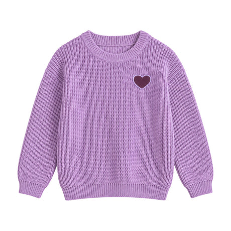 Baby Shelley Knit Sweater in Lavender/Mauve Heart - Sammy + Nat - Sammy+Nat store
