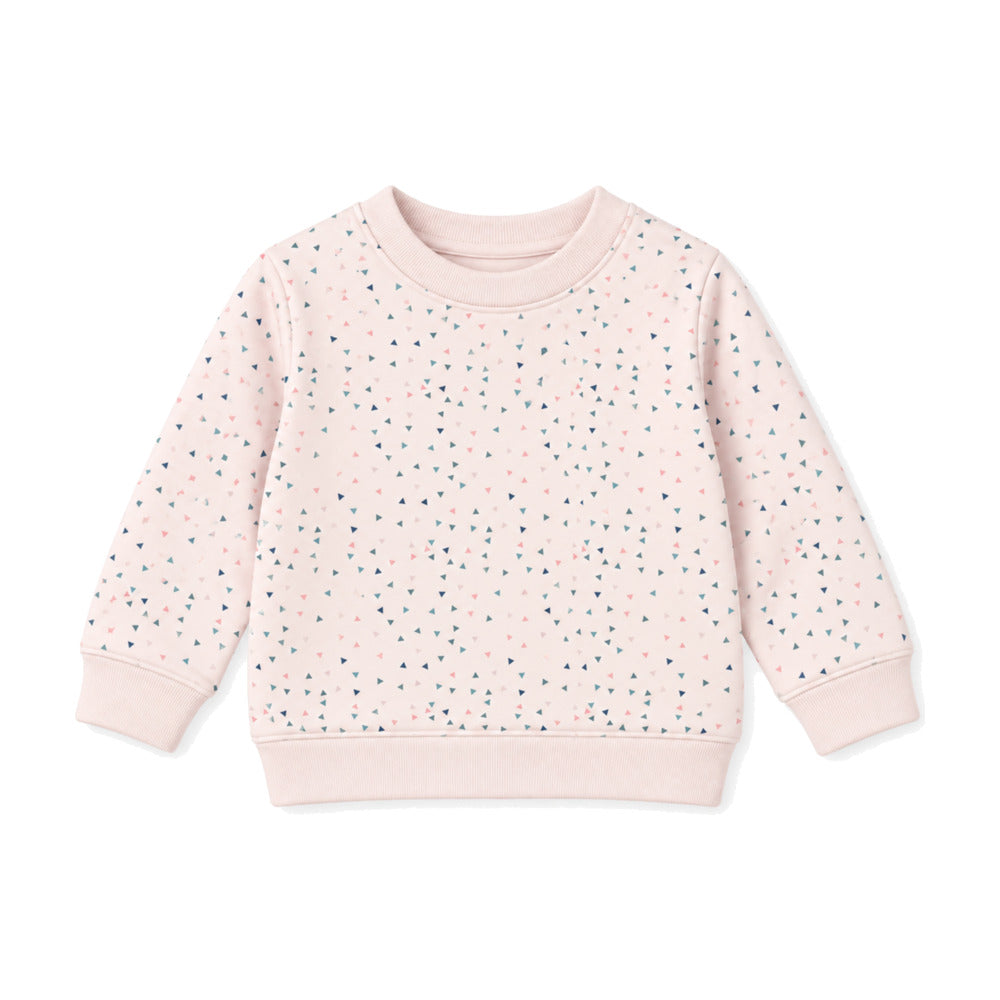 Kids Crew French Terry Sweatshirt in Blush Confetti - Sammy + Nat - Sammy+Nat store